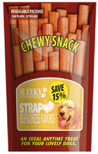 Load image into Gallery viewer, Sleeky Chewy Snack Straps - Beef &amp; Cheese