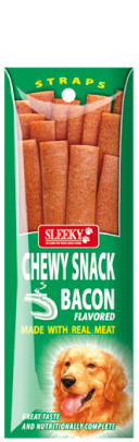 Sleeky Chewy Snack Straps - Bacon
