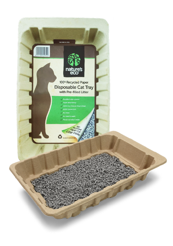 Nature’s Eco - Disposable Cat Tray With Pre-Filled Cat Litter