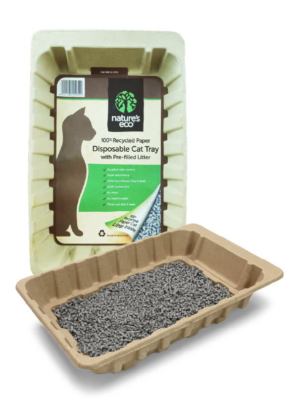 Nature’s Eco - Disposable Cat Tray With Pre-Filled Cat Litter