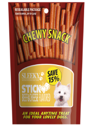 Sleeky Chewy Snack Sticks - Beef & Cheese
